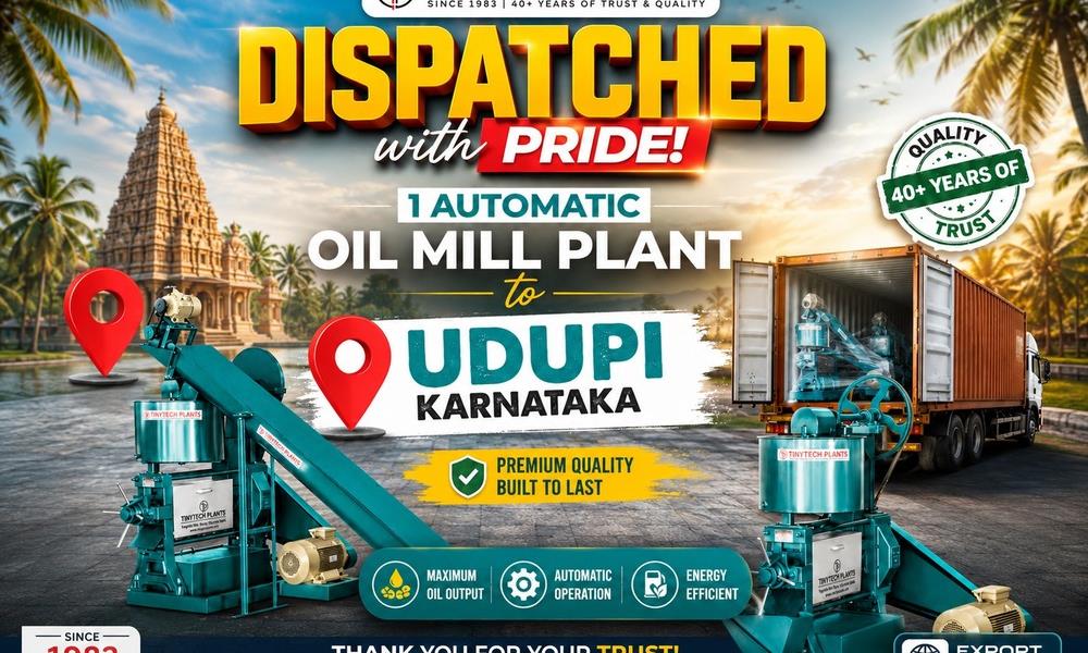 Modern Coconut Automatic Oil Mill Plant 5 TPD Dispatch Udupi Karnataka